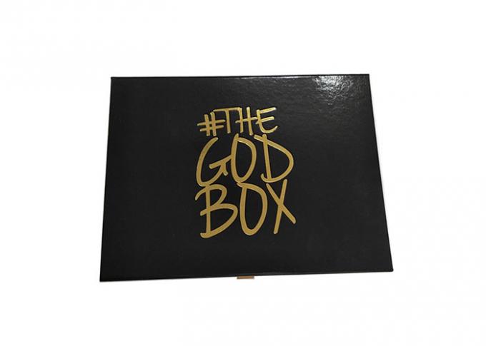 Il logo di timbratura di oro stampato piega i contenitori di regalo, contenitore di regalo di carta a forma di libro