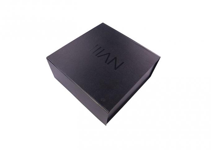 Contenitori di regalo pieganti stampati logo UV del cartone, contenitori di regalo neri con i coperchi