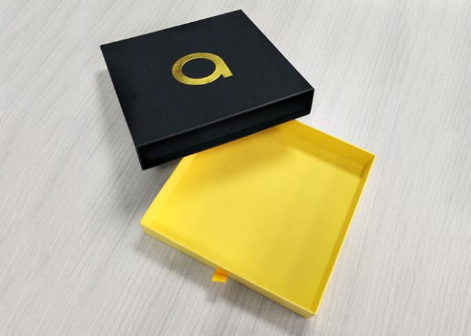 Gioielli che fanno scorrere scatola di carta, progettazione aperta di logo di timbratura di oro delle scatole dello scorrevole fatto a mano