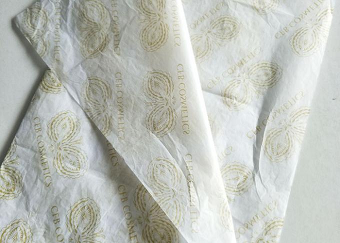 Colore bianco regolare stampato indumento dorato della carta velina del regalo di logo su misura