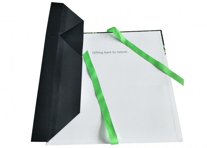 Logo UV piegante verde riciclato del punto su ordinazione delle scatole di presentazione del cartone con il nastro