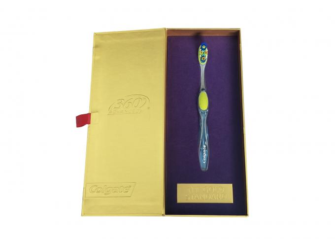 Imballaggio spesso dello spazzolino da denti del cartone della laminazione della carta di regalo dell'oro opaco opaco del contenitore