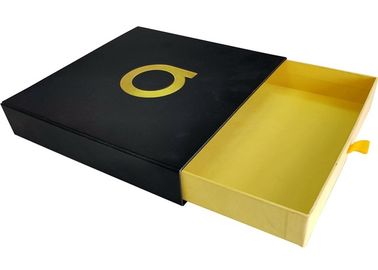 Porcellana Logo impresso oro scorrevole della stagnola dei contenitori di regalo del cassetto della carta nera per abbigliamento fabbrica
