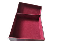 Coperchio di legno rosso-cupo di colore e scatole basse con il cartone interno 1200gsm della superficie del velluto fornitore