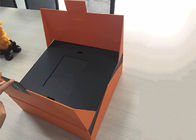 Superiore arancione del contenitore a forma di di libro del cartone stampato con la divisione nera fornitore
