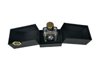 2 lati aprono le scatole strutturate nere di spostamento di regalo del profumo su misura con l'inserzione di EVA fornitore