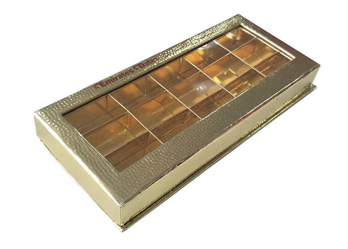 Rettangolo a forma di dorato delle scatole di stoccaggio del libro di regalo di Candy di cioccolato con il vassoio interno fornitore