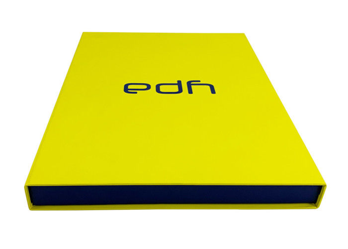 Contenitore di regalo a forma di del libro giallo di colore, contenitori di cappuccio del cartone con il fermo magnetico fornitore