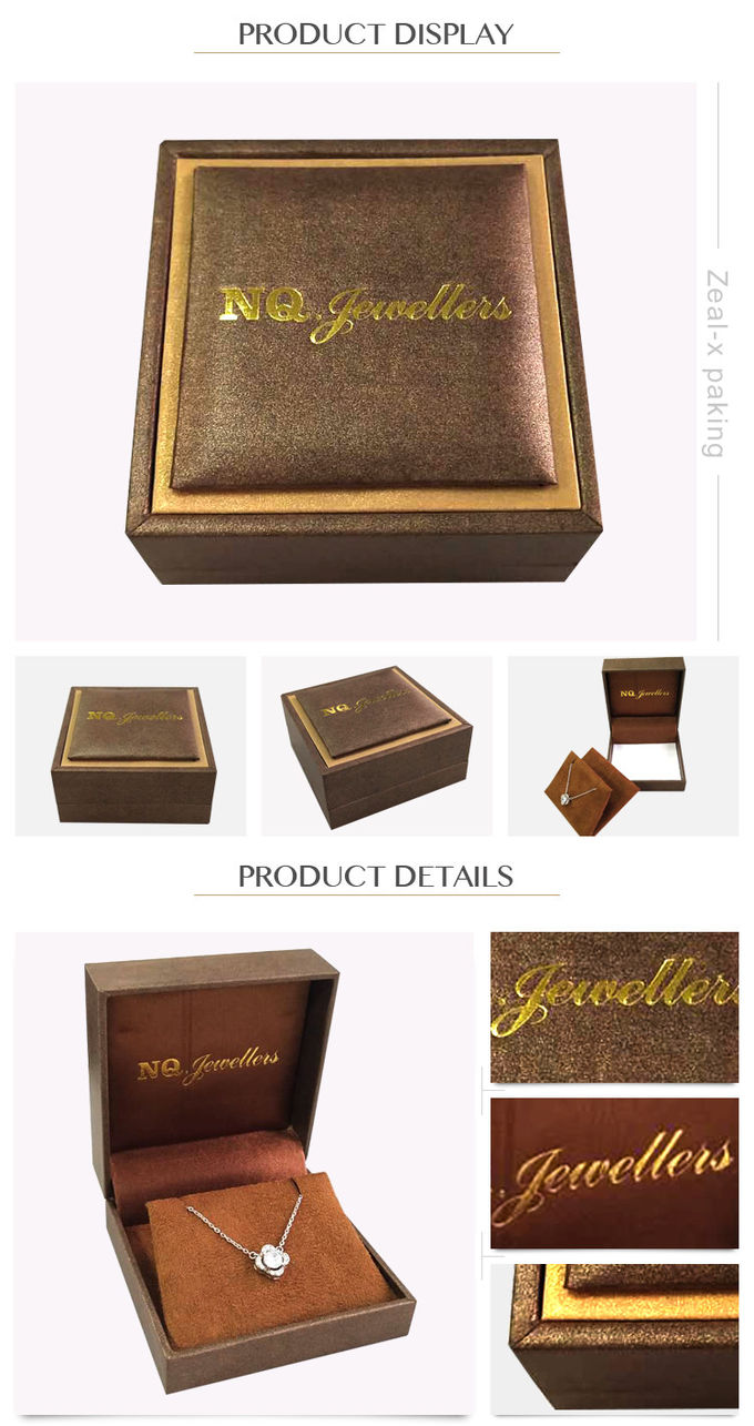 Materia prima di regalo di logo di timbratura di oro dei contenitori della collana delle casse del velluto decorativo della schiuma