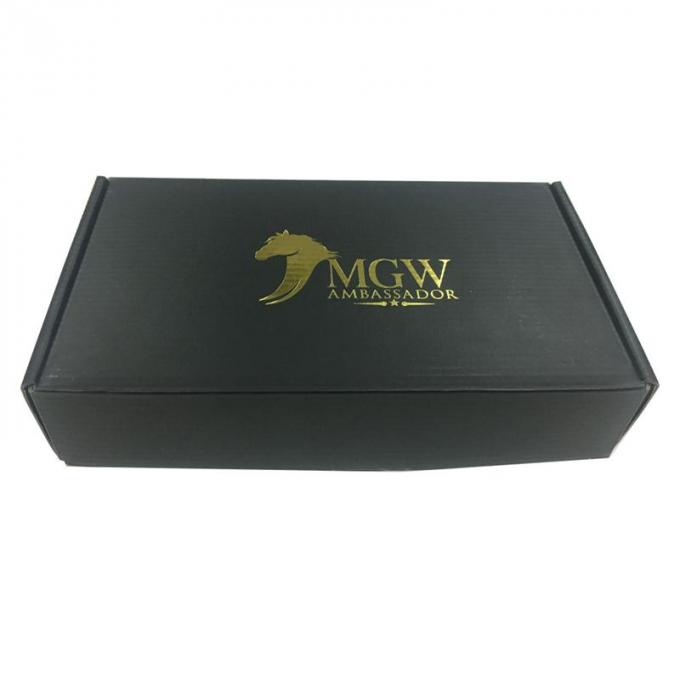 35 x 24 x 7cm hanno ondulato l'OEM di logo dell'oro dei contenitori di regalo con colore nero